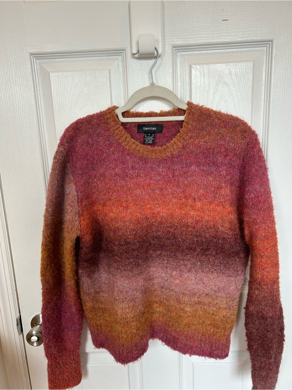 Karen Kane Ombre Crewneck Sweater in Rust, Pink & Gold